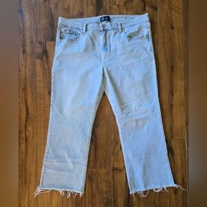 GAP Kick Fit Light Wash Cropped Jeans with Frayed Hem 18